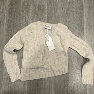 NWT Edit by Jason Wi Ivory V-Neck Sweater S
